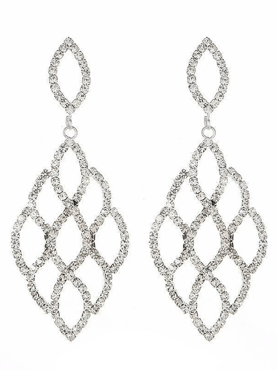 Silver Cutout Leaf Unique Earrings