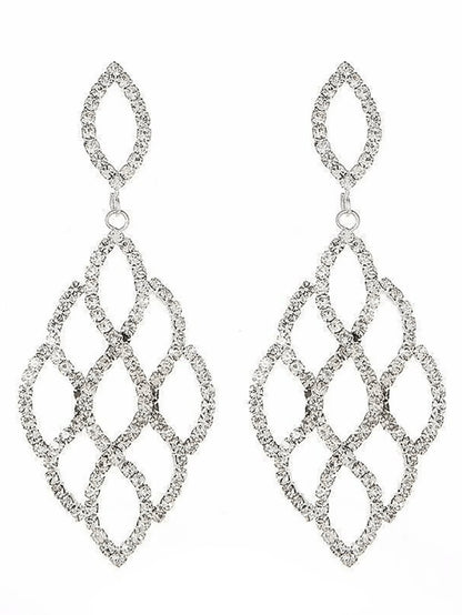 Silver Cutout Leaf Unique Earrings
