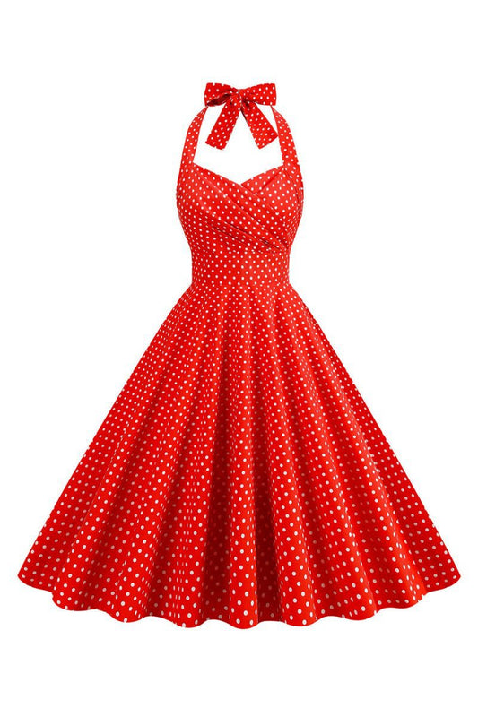 Halter Polka Dots 1950s Dresses