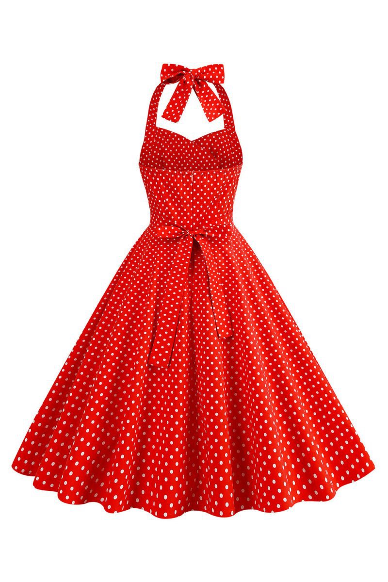 Halter Polka Dots 1950s Dresses