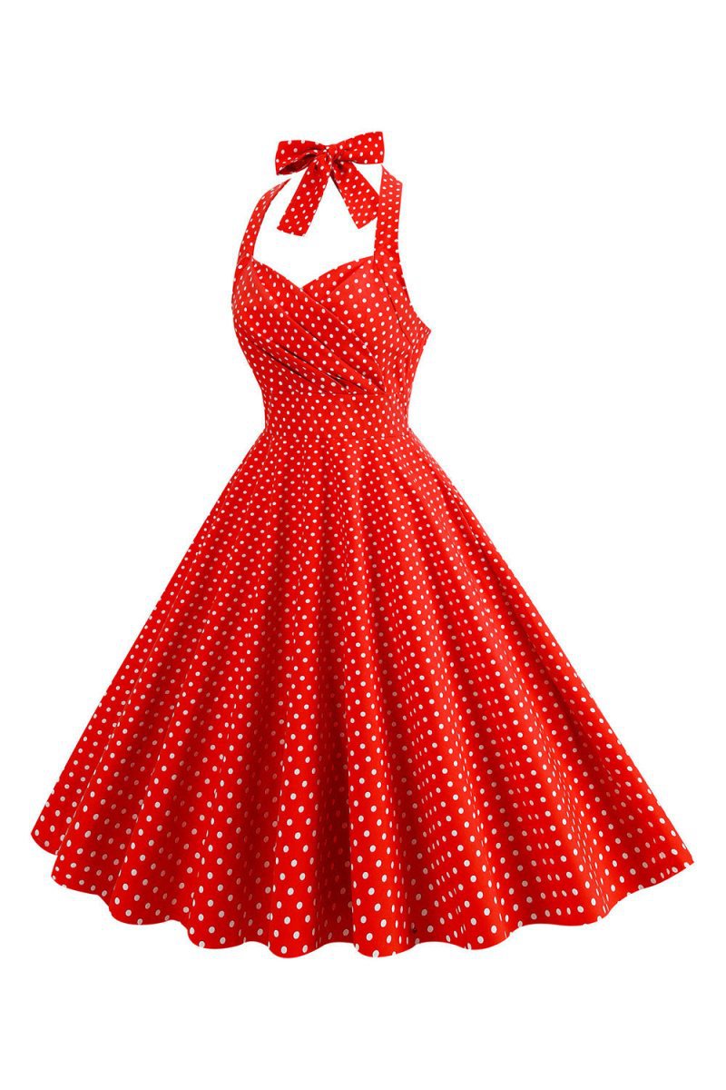 Halter Polka Dots 1950s Dresses