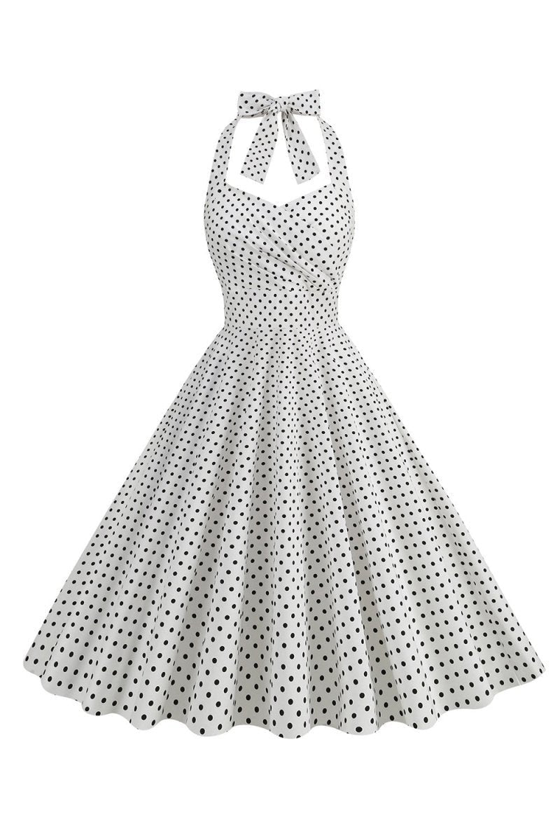 Halter Polka Dots 1950s Dresses