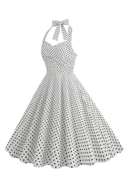 Halter Polka Dots 1950s Dresses