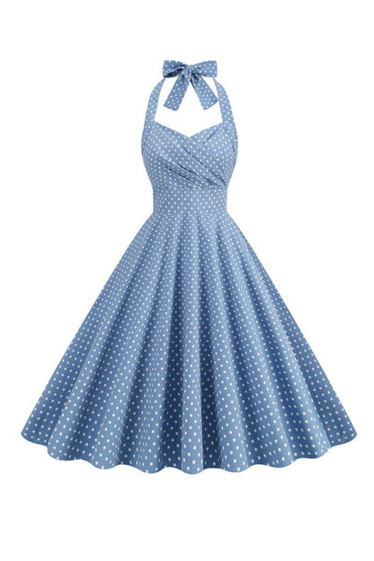 Halter Polka Dots 1950s Dresses