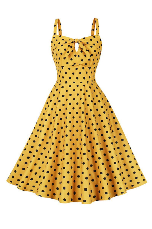 Spaghetti Straps Polka Dots 1950s Dresses