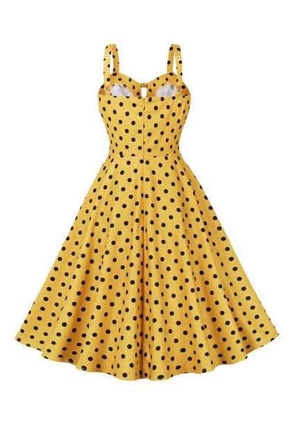Spaghetti Straps Polka Dots 1950s Dresses