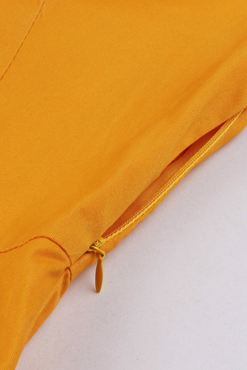Swing V Neck Vintage Dresses with Short Sleeves