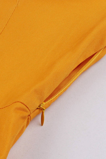 Swing V Neck Vintage Dresses with Short Sleeves