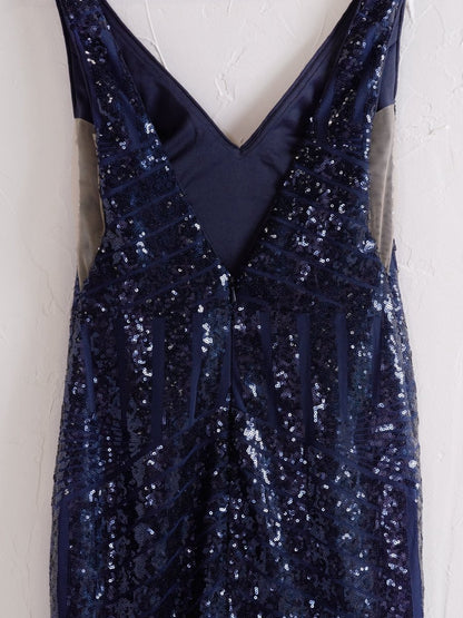 Mermaid Deep V Neck Sequins Prom Dresses