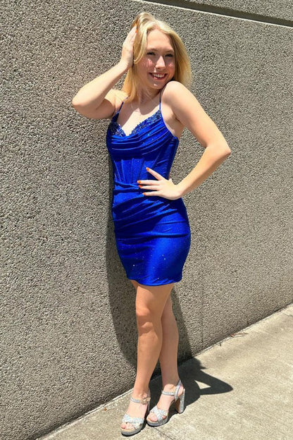 Sheath Jersey Homecoming Dresses with Beading