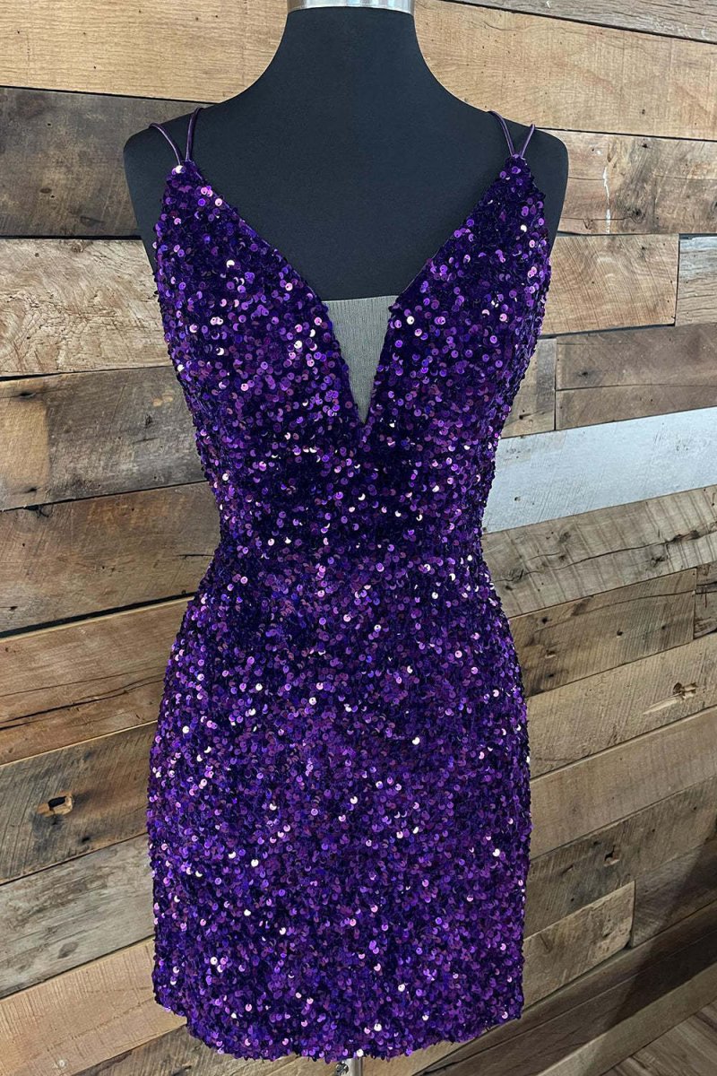 Bodycon Sequins Short Homecoming Dresses