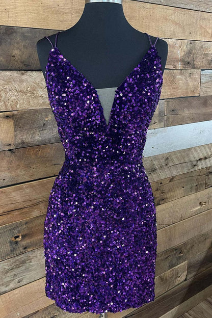 Bodycon Sequins Short Homecoming Dresses