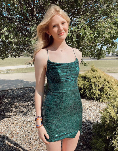 Sheath Sequin Short Mini Homecoming Dresses