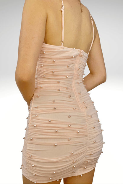 Sheath Tulle Pleated Homecoming Dresses with Pearls