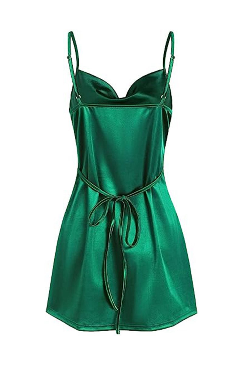 Simple Cowl Neck Satin Homecoming Dresses