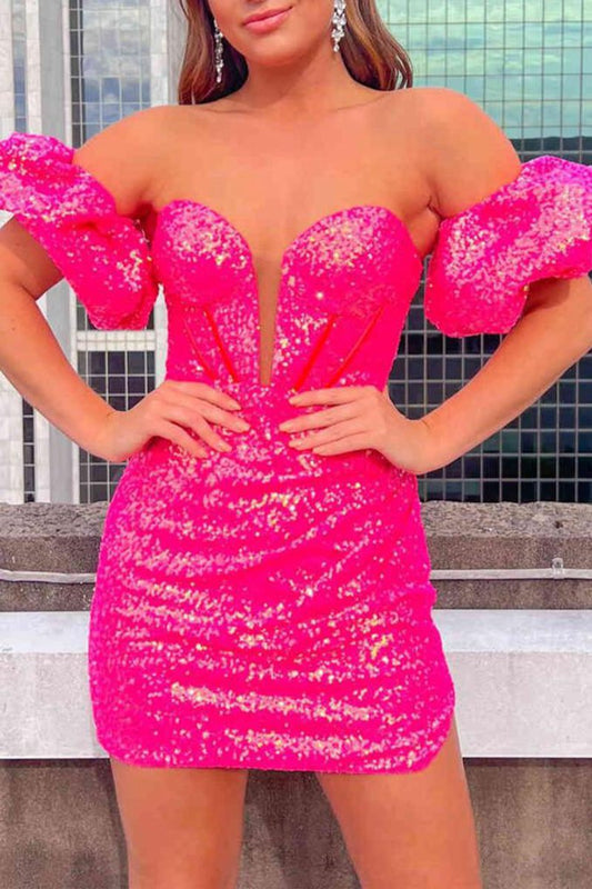 Bodycon Sweetheart Sequins Homecoming Dresses