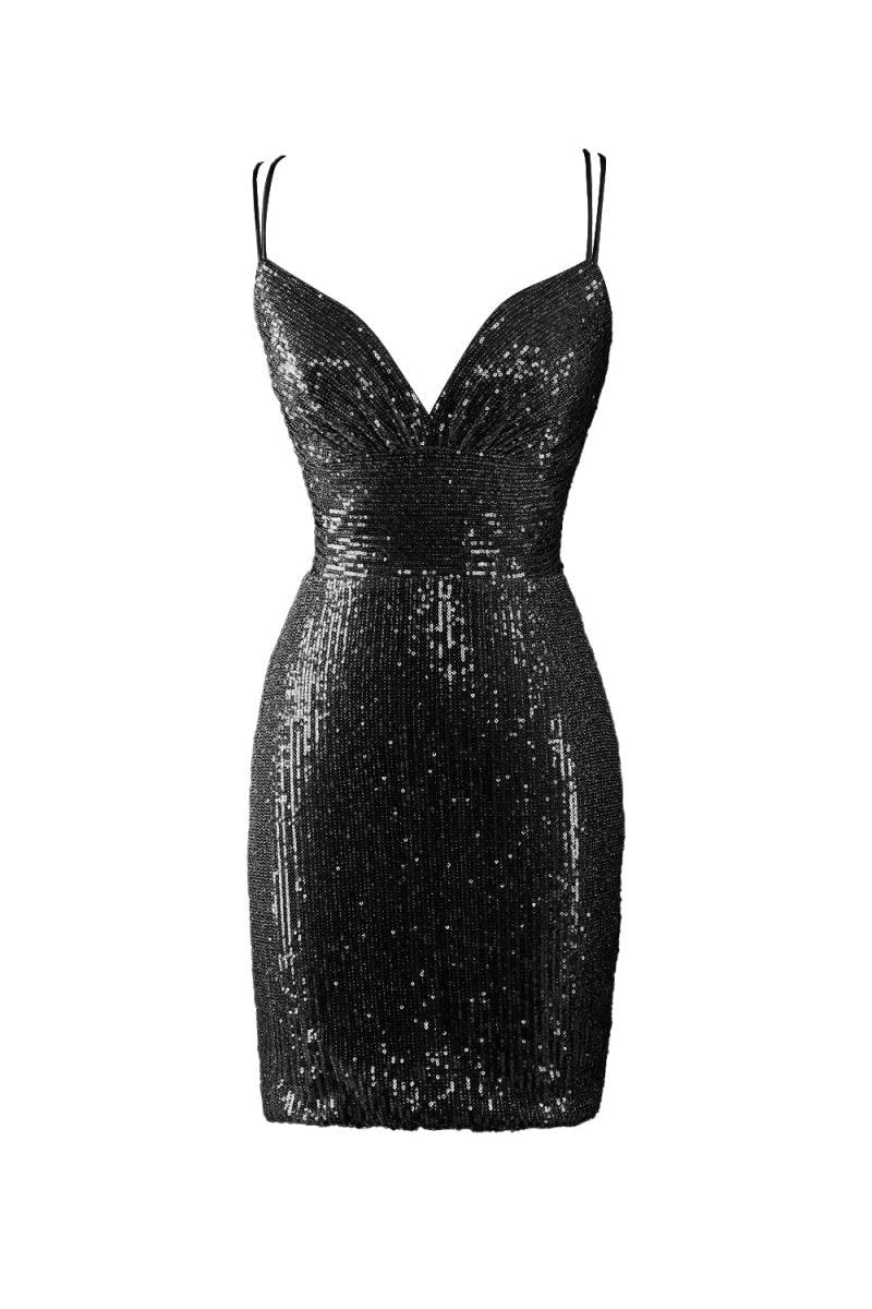 Bodycon V Neck Sequins Homecoming Dresses