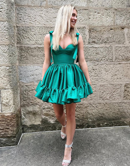 A-line Sweetheart Homecoming Dresses with Ruffle
