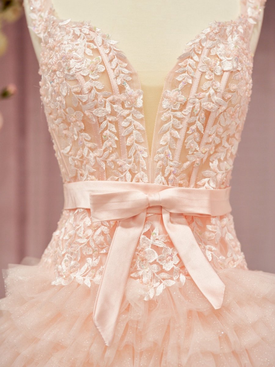 A-line Tulle Tie Short Homecoming Dresses