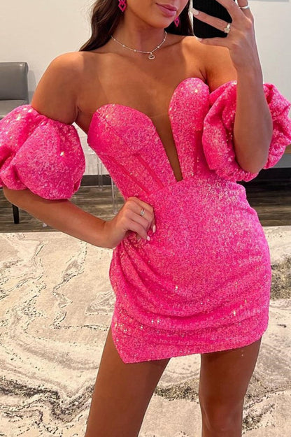 Bodycon Sweetheart Sequins Homecoming Dresses