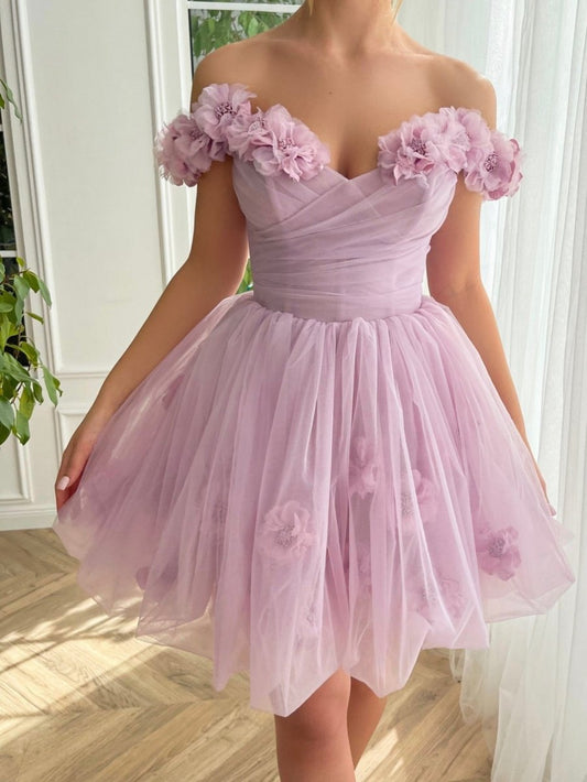 Corset Strapless Short Tulle Homecoming Dresses