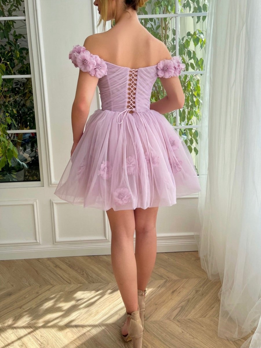 Corset Strapless Short Tulle Homecoming Dresses