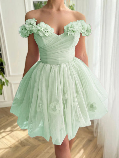 Corset Strapless Short Tulle Homecoming Dresses