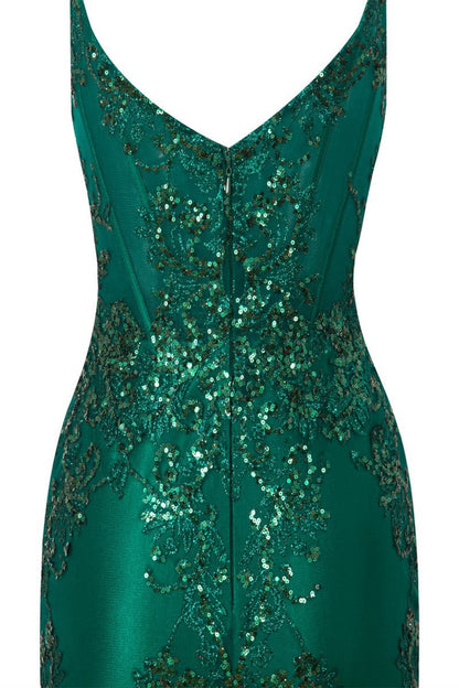 Sheath Short V Neck Satin Homecoming Dresses with Appliques