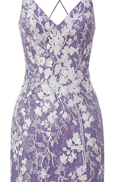 Sheath Short Spaghetti Straps Lace Homecoming Dresses
