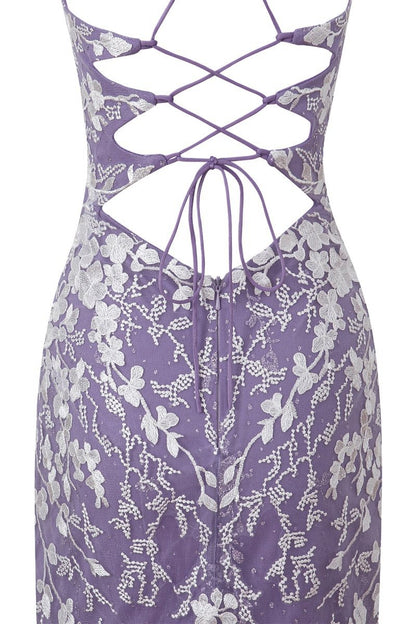 Sheath Short Spaghetti Straps Lace Homecoming Dresses