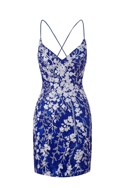 Sheath Short Spaghetti Straps Lace Homecoming Dresses