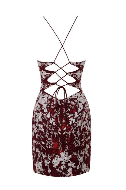 Sheath Short Spaghetti Straps Lace Homecoming Dresses