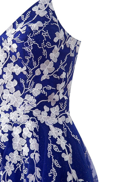 Aline Short Glitter Tulle Homecoming Dresses with Appliques