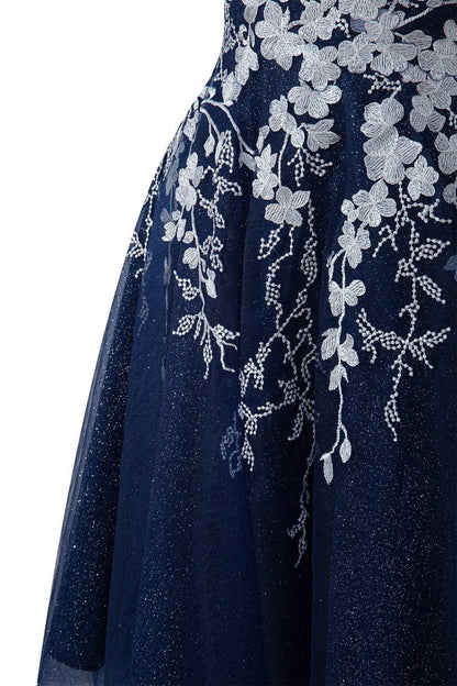 Aline Short Glitter Tulle Homecoming Dresses with Appliques