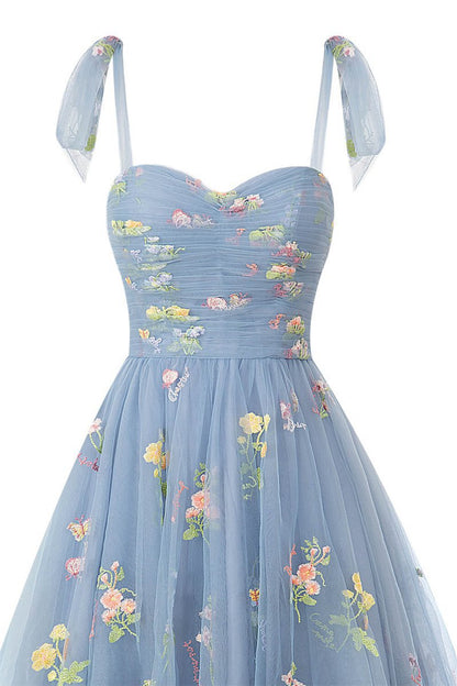 Aline Short Sweetheart Tulle Floral Homecoming Dresses