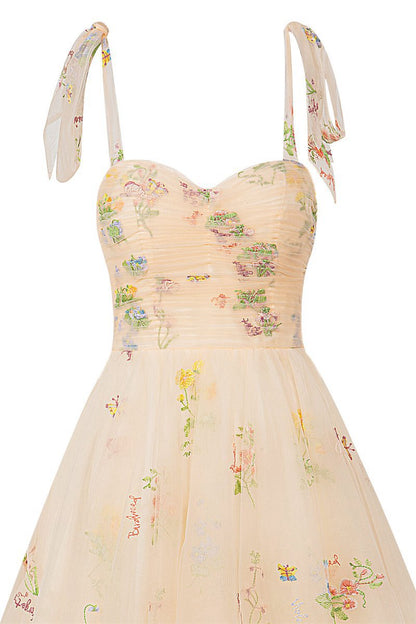 Aline Short Sweetheart Tulle Floral Homecoming Dresses