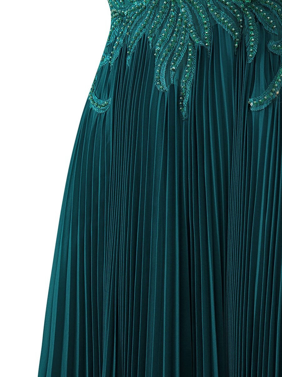 A-line V-neck Chiffon Prom Dresses