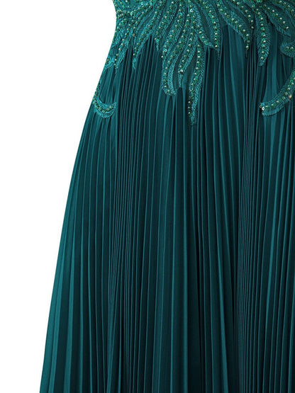 A-line V-neck Chiffon Prom Dresses