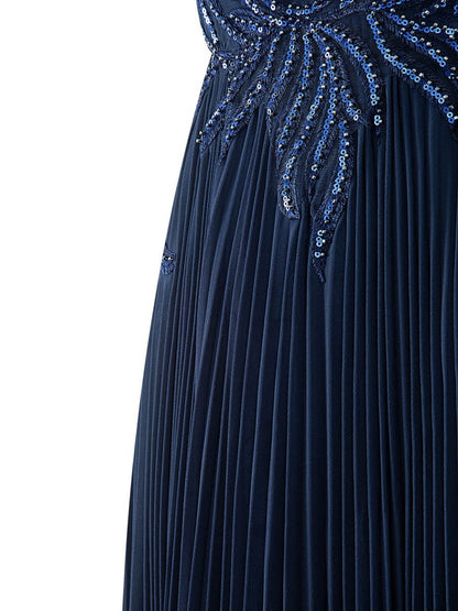 A-line V-neck Chiffon Prom Dresses