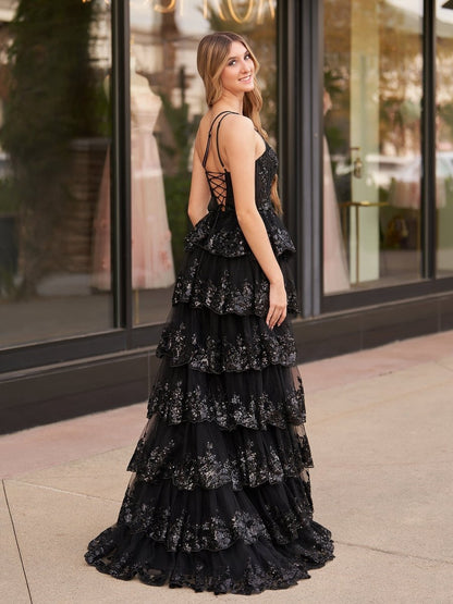 Sheath One Shoulder Tie Lace Long Prom Dresses
