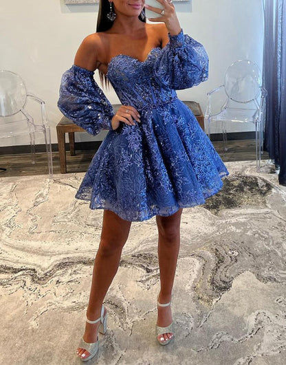 A-line Sweetheart Homecoming Dresses