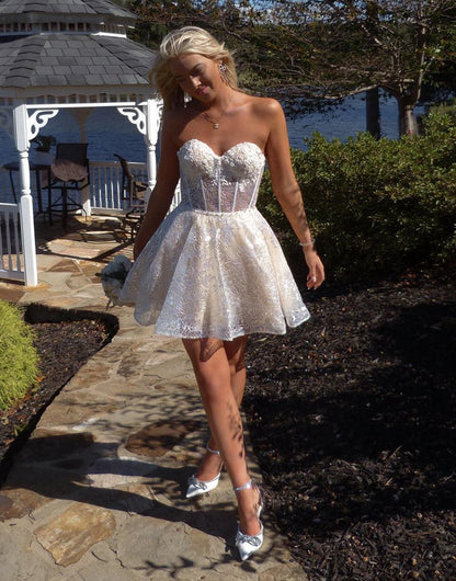 A-line Sweetheart Homecoming Dresses