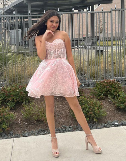 A-line Sweetheart Homecoming Dresses