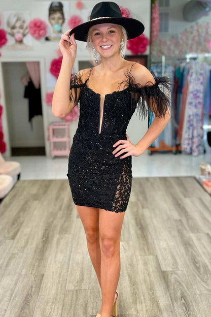 Sheath Off the Shoulder Lace Homecoming Dresses