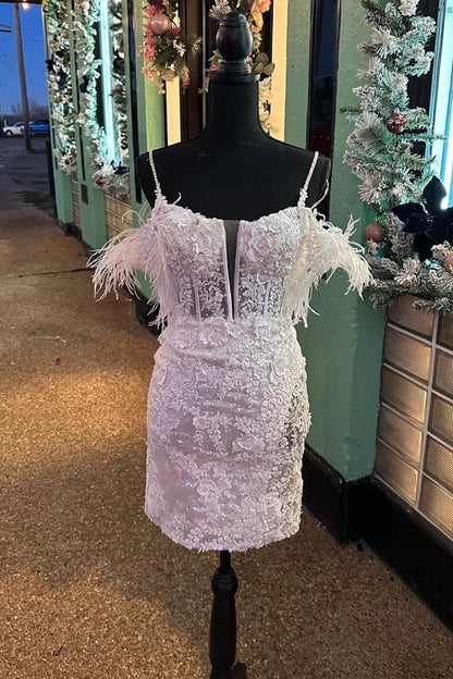 Sheath Off the Shoulder Lace Homecoming Dresses