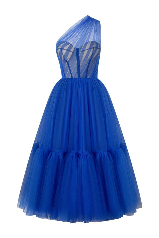 One-Shoulder Cocktail Tulle Dresses