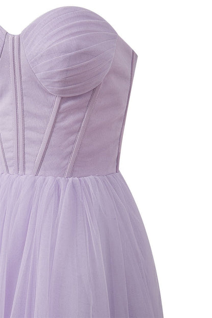 Strapless Puffy Midi Tulle Dresses