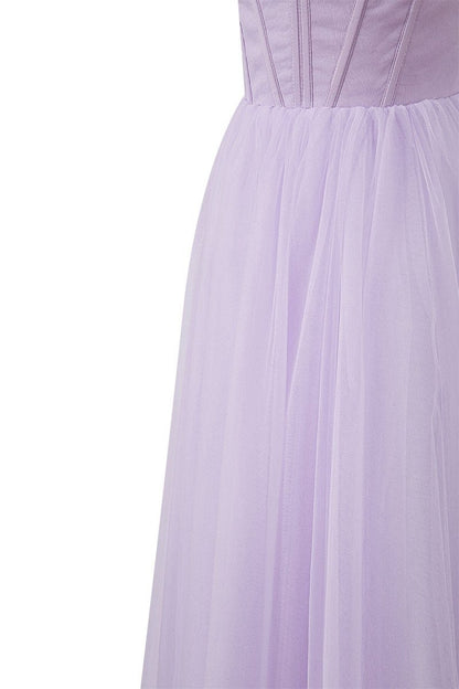 Strapless Puffy Midi Tulle Dresses