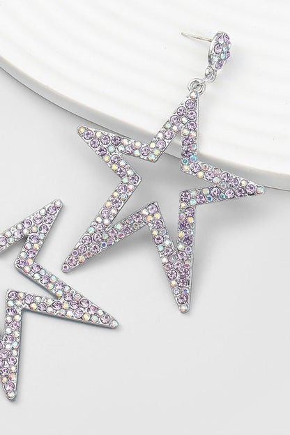 Five-Pointed Star Beaded Earrings