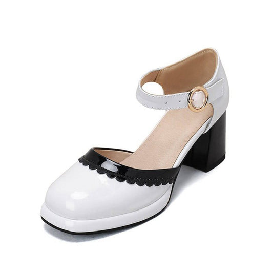 Retro Ankle Strap High Heels Shoes